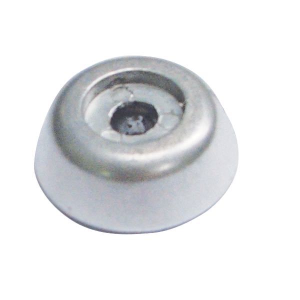 Tecnoseal zinkanode set fra siden, klar til installation på Lewmar ankerspil.