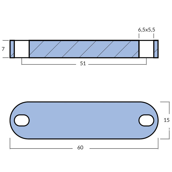 Tecnoseal quick bovpropel vist fra siden, fokus på dimensioner og detaljer