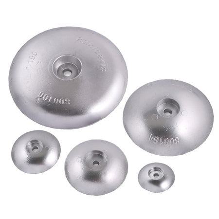 1852 zink rundanode set fra siden, Ø125mm, til motorbåd.
