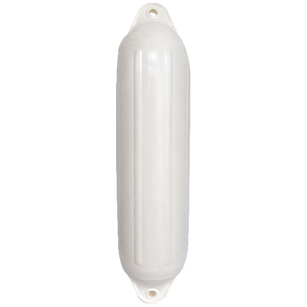 Fender fra 1852 i hvid, Ø215xL700, monteret på båd