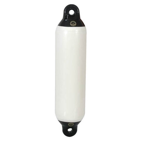 Dan-Fender 12x42 cm fender i hvid med sort top, set forfra