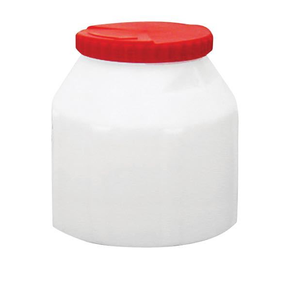 Plastcontainer på 8 liter fra Nuova Rade, set forfra med label.