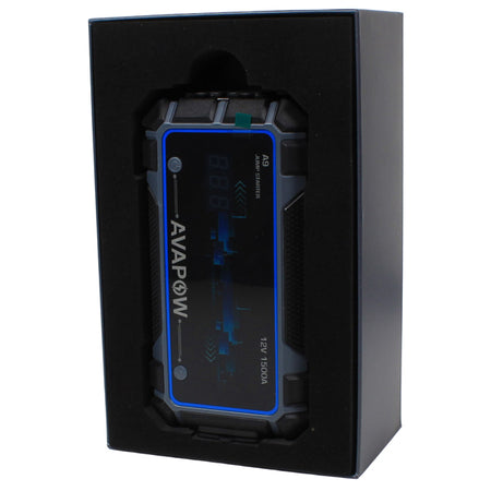 Avapow A9 jump starter med oplader tilsluttet