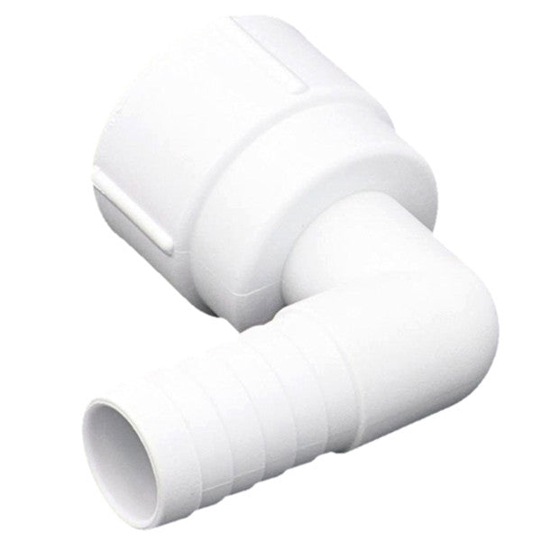 Rule 90° slangestuds til 800/1000 pumpe, set fra siden med slanger tilsluttet