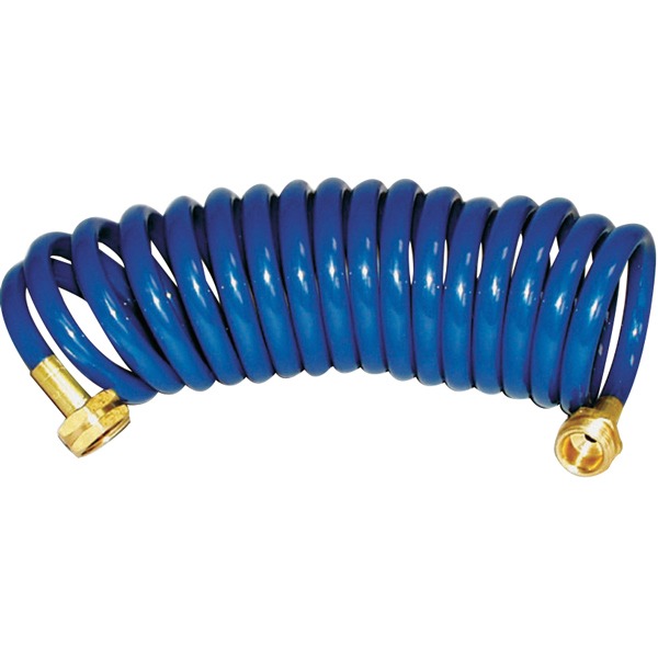 Hosecoil spuleslange 7,5m med 3/4" GHT gevind, i brug ved båden