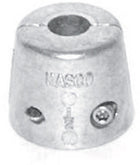 Kasco zinkanode 1hk Zink set fra siden, klar til installation på båd.