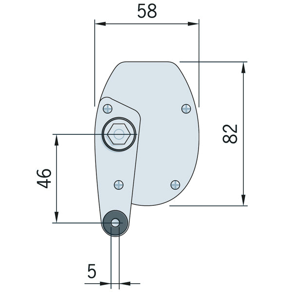 Roca W05 viskermotor set bagfra med tilslutningspunkter synlige