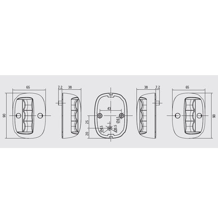 Detalje af Lalizas LED lanterne, set forfra med klar linse.
