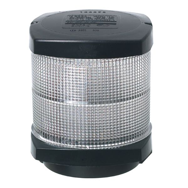 Hella 2984 sort plast ankerlanterne set fra siden, lysende med 360º udsyn.