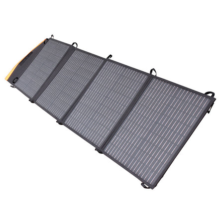 Det foldbare 1852 solcellepanel set fra siden