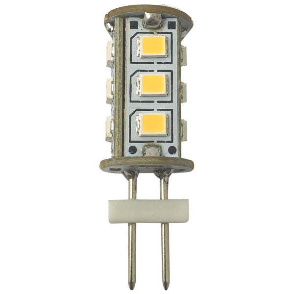1852 LED G4 stiftpære Ø12x25mm, set fra siden med ledningsforbindelse
