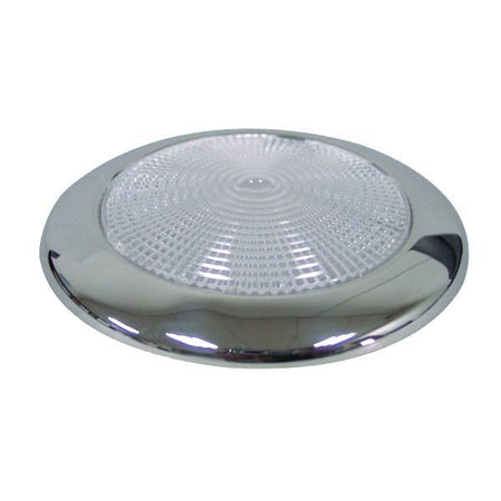 SeaTec LED lampe med hvid og rød belysning, monteret i loftet på en båd.