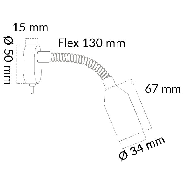 Casolux Mary Special flex væglampe i sort, set fra siden med justerbart hoved.