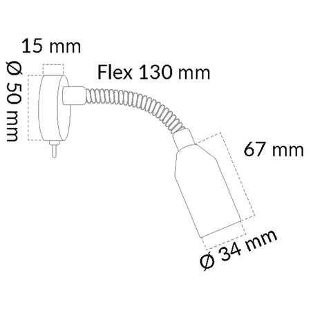 Casolux Mary Special flex væglampe i sort, set fra siden med justerbart hoved.