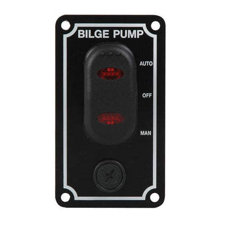 SeaTec pumpepanel, vandtæt 12 V, monteret lodret på båd