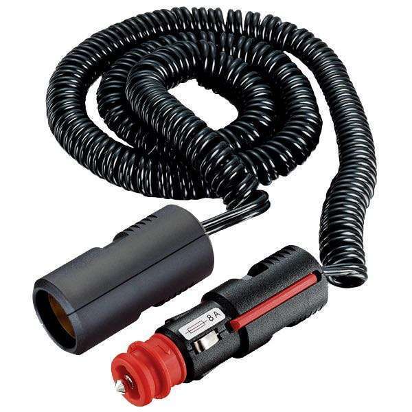 Pro Car universalstik med spiralledning set fra siden, fleksibel til brug i båd.