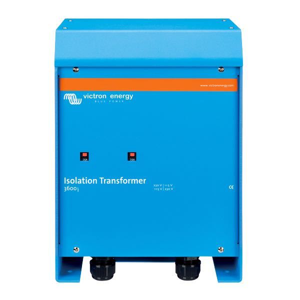 Victron isolationstransformator set fra siden med tilslutninger.