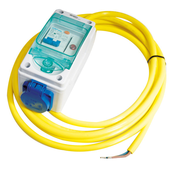 Ratio landstrømscentral med schuko stik set forfra