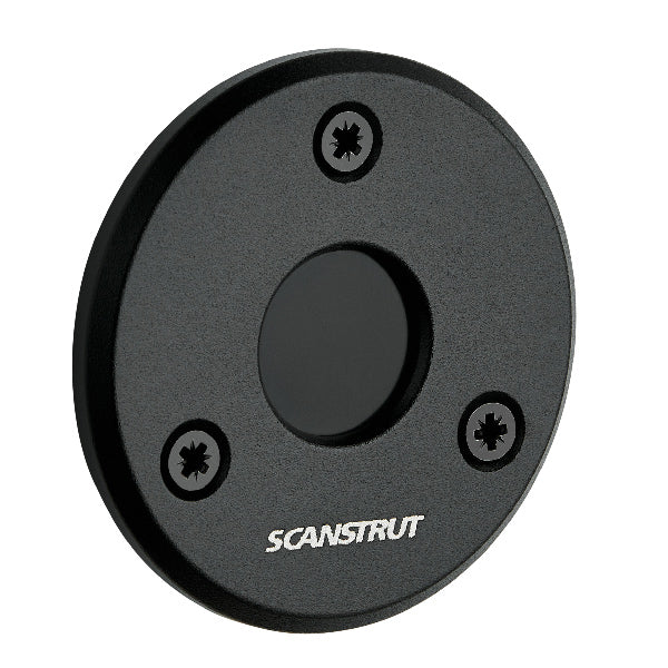 ScanStrut dæksgennemføring i sort, set fra siden med skruemontage.