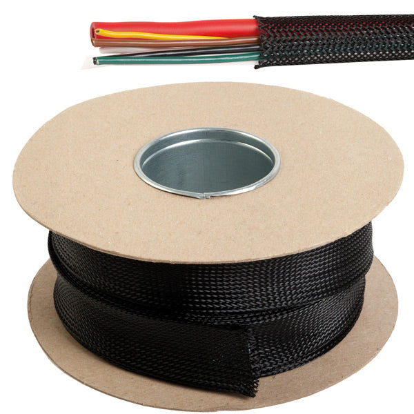 SeaTec kabelbeskyttelse i sort, fleksibel monofilament, set fra siden