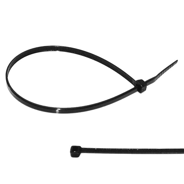 Nylonstrips i sort farve, 360 x 4,7 mm, pakket i 100 stk.
