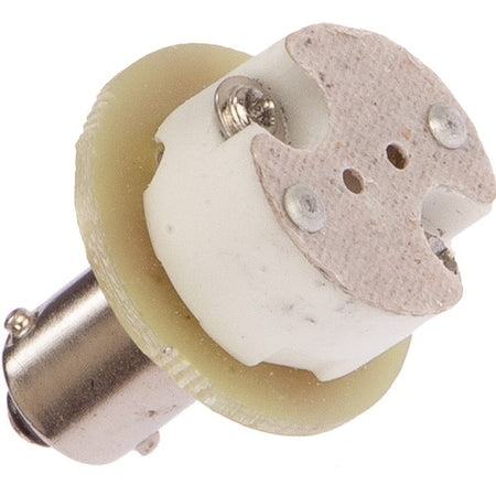 Nautecled adapter ø22x31mm ba9s til g4, vist foran hvid baggrund.