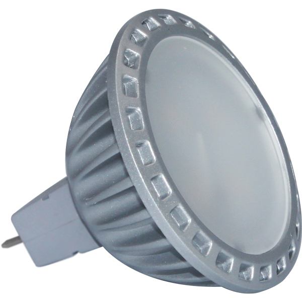 Nautecled spot MR16 lygte med varmt lys, set forfra