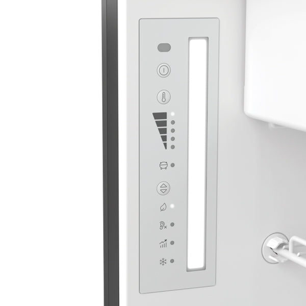Dometic køleskab set fra siden med kontrolpanel