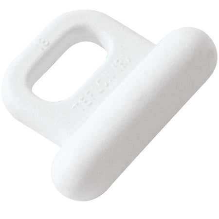 Ronstan slæde set fra siden, viser kompakt design og dimensioner.