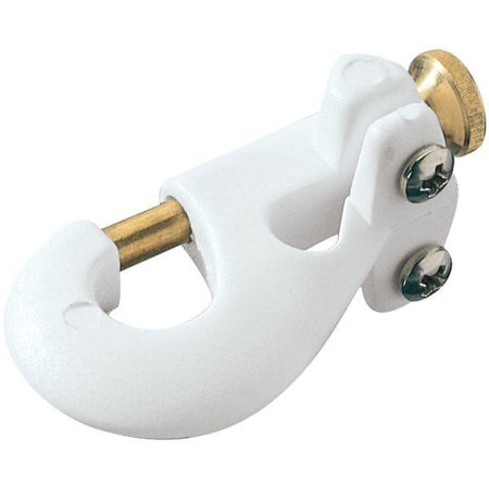 Ronstan pistolhage til 10 mm wire, set fra siden, klar til montering.