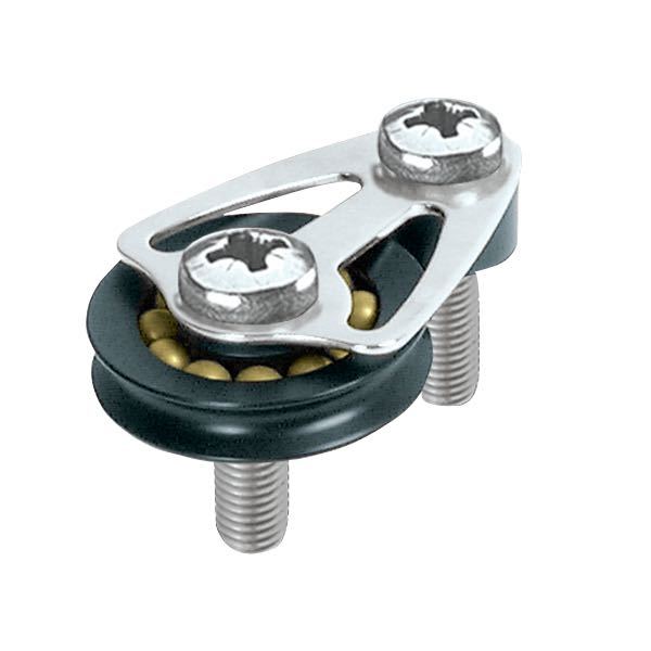 Ronstan blok til endekontrol, 39 mm, vist fra siden med skinner.