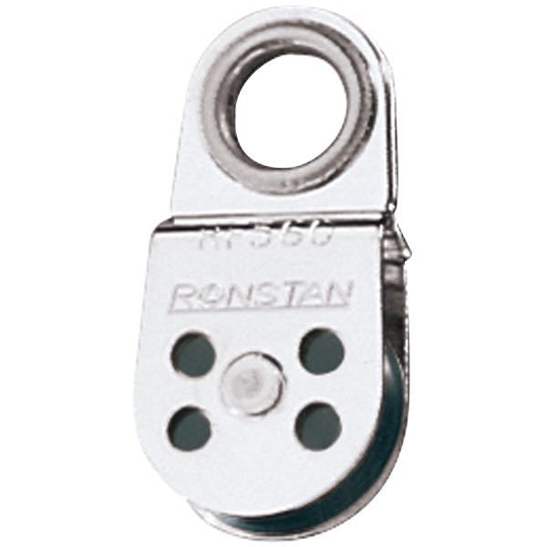 Ronstan wireblok skive Ø19mm set fra siden, klar til montering på båd.