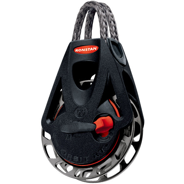 Ronstan Orbit skraldeblok serie 55 set forfra med stærke linjer og letvægtsdesign.