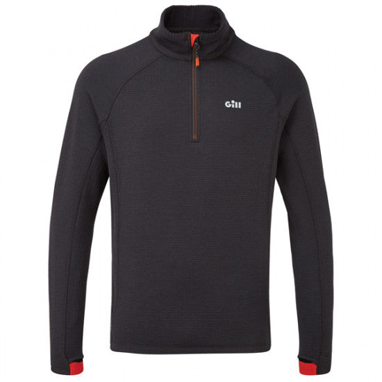 Gill 1081 fleece i grafit med halslynlås set fra fronten.