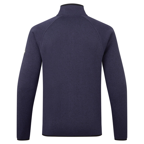 Gill fleecejakke i navy, set bagfra med fokus på detaljer