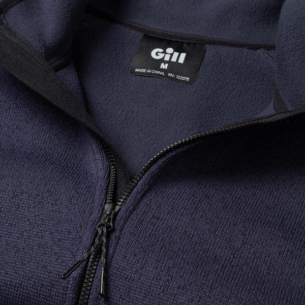 Gill fleecejakke i navy, set bagfra med flot design