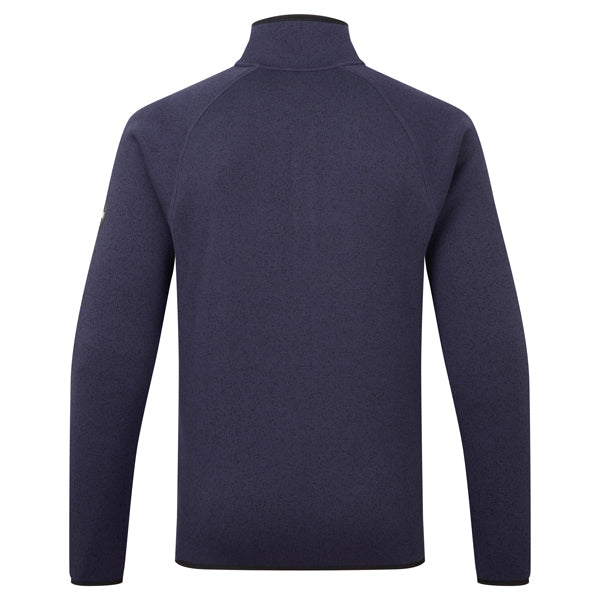 Navy Gill fleecejakke, detaljeret nærbillede af lynlåsen.
