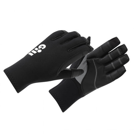 Gill 7776 sejlerhandsker i sort, set forfra med detaljeret design