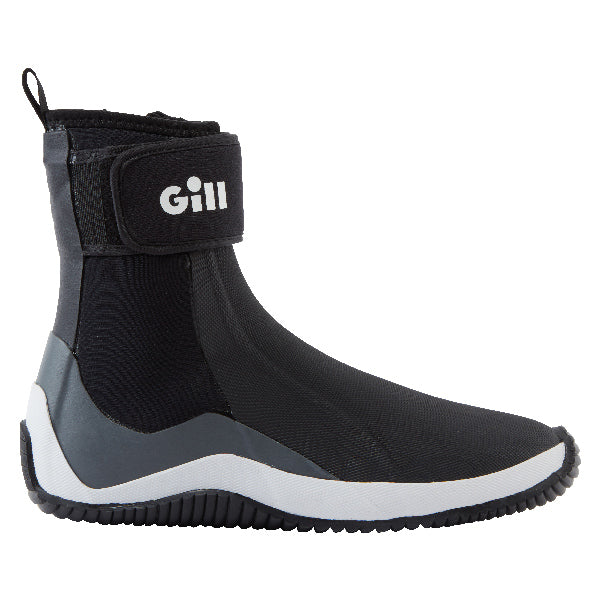Gill 966 Aero neopren støvle i sort, set forfra med tydelige detaljerne.