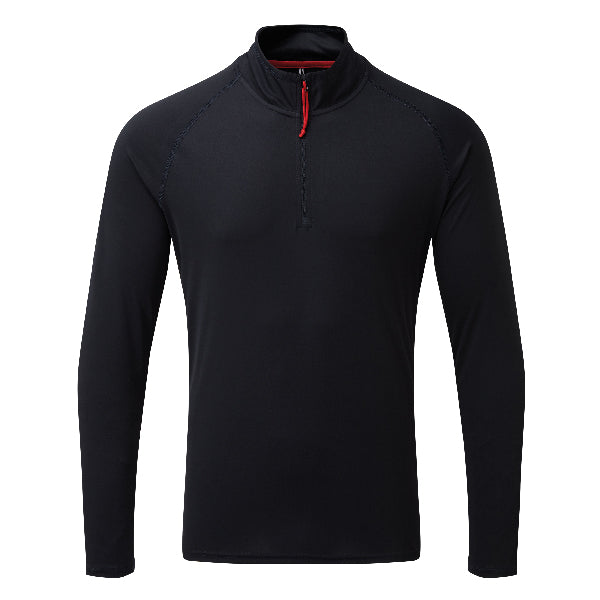 Gill UV langærmet T-shirt i navy, set forfra med lynlås