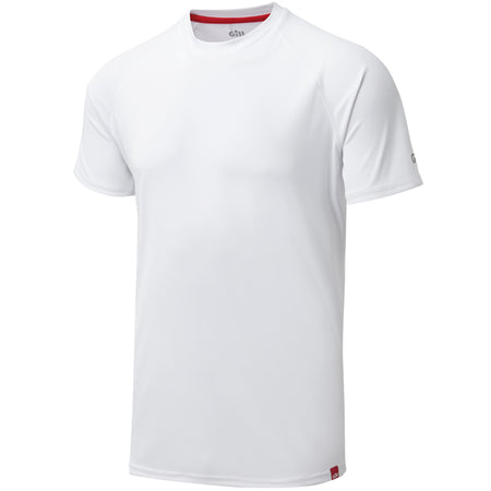 Gill UV010 Men's UV Tec T-Shirt i hvid, set forfra, størrelse L