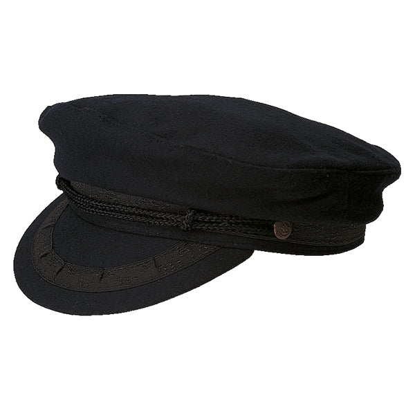 Marineblå SeaTec Captain Cap størrelse 59, set forfra.