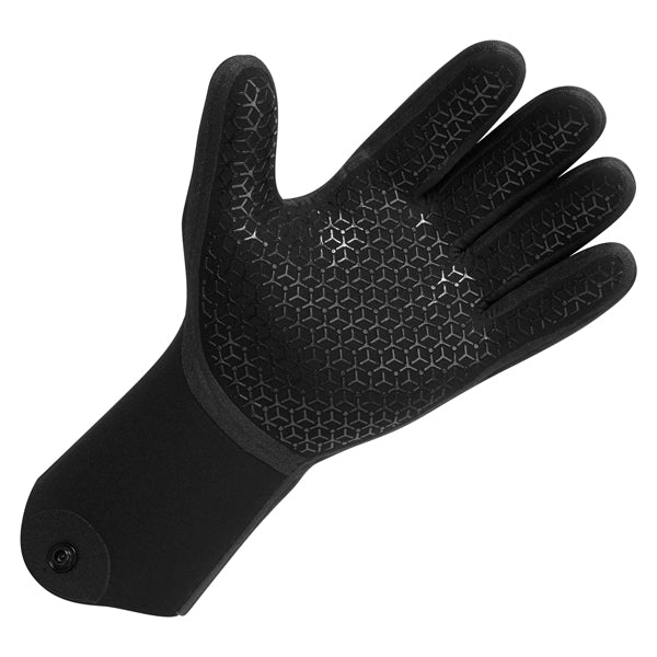 Gill neoprene vinterhandske i sort, vist fra siden med fleksible fingre.