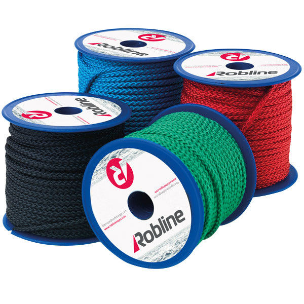 Robline Mini Polyester 3mm i blå, pakket i en boks