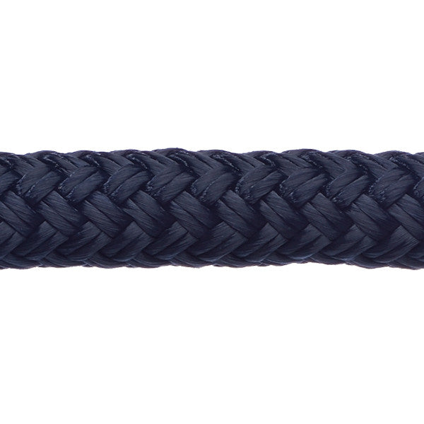 Robline Rio fortøjningsline 12mm i navy farve, præsenteret på hvid baggrund.