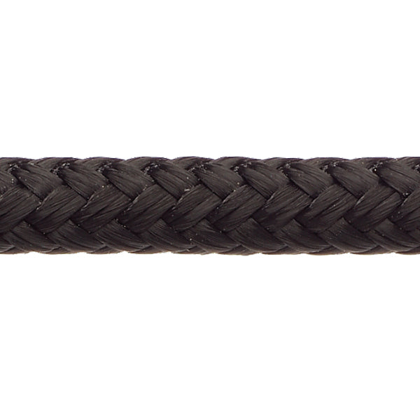 Robline Orion 500 Trimline 2mm sort snor trukket fladt ud på hvid baggrund