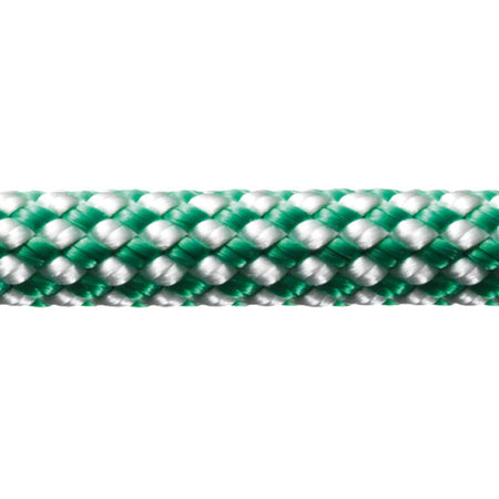 Robline Dinghy Control 3mm i hvid og grøn farve, set på en båd