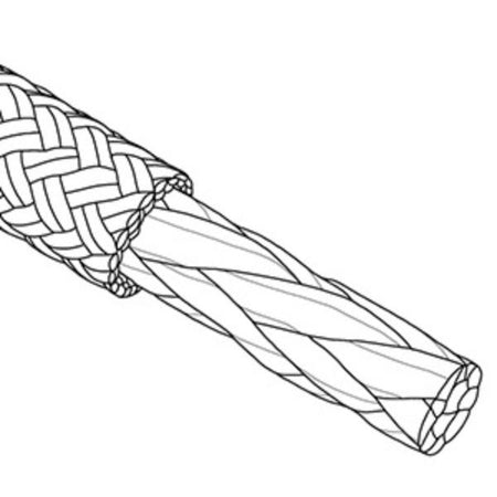 Detailbillede af Robline fald med indviklet sejlkerne og 8 mm tykkelse