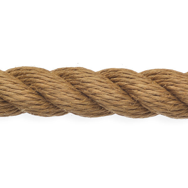 Robline Trad-Tex 10mm i brun farve, lige snor på hvid baggrund.