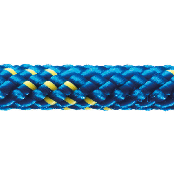 Robline Dinghy Light 6mm i blå og gul farve, 1 meter lang
